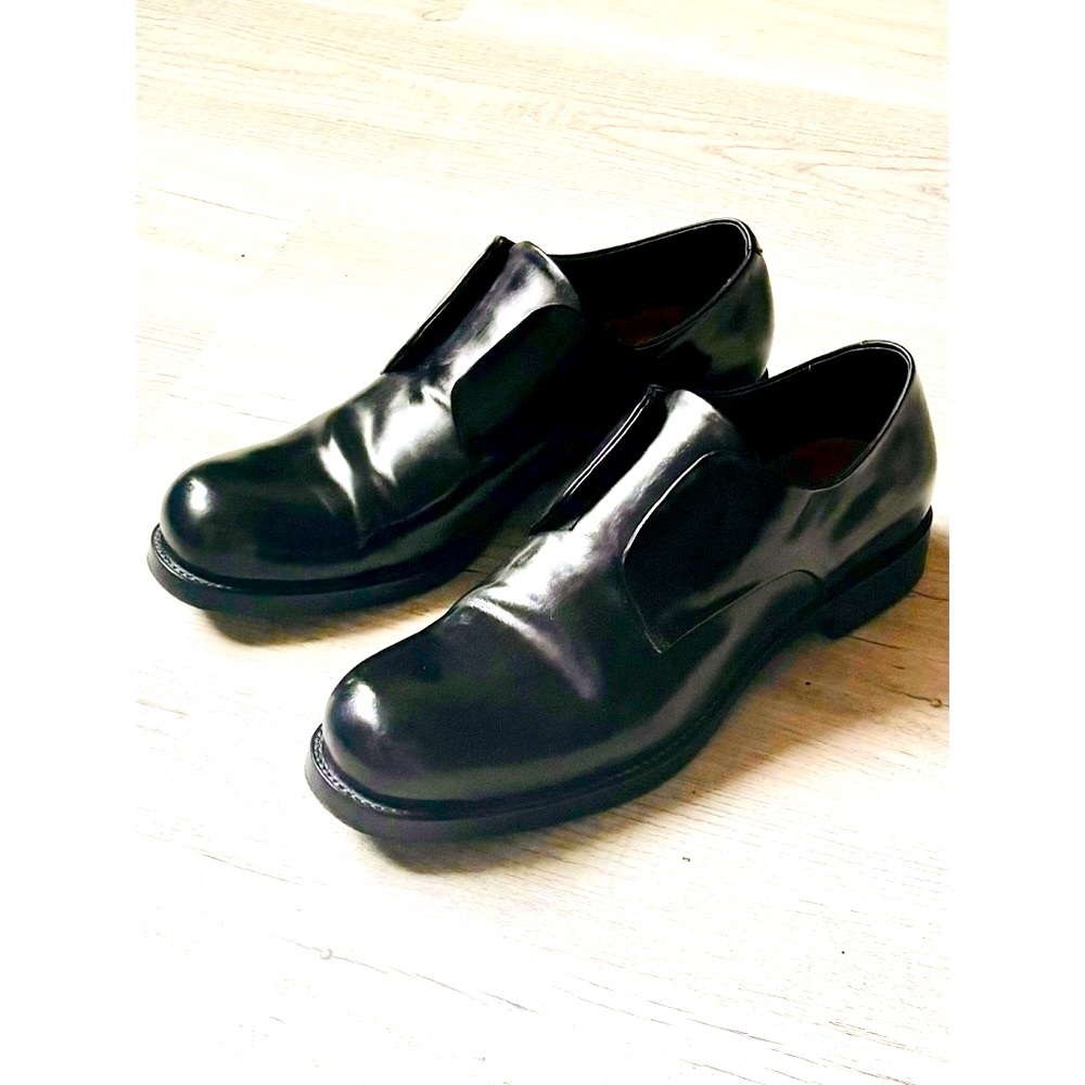 Jil Sander Women’s Oxford black shoe leather slide on round toe, Size 7, 38